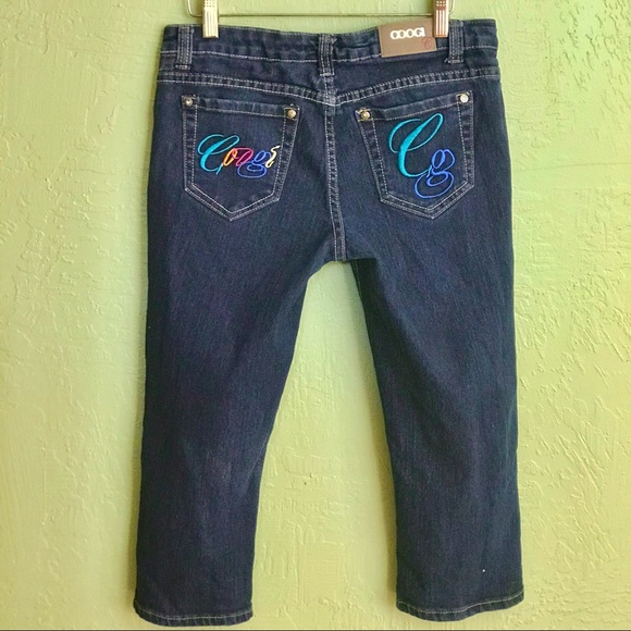 COOGI Blue Cropped Denim Low Rise Jeans size 7 / 8 - Picture 1 of 8
